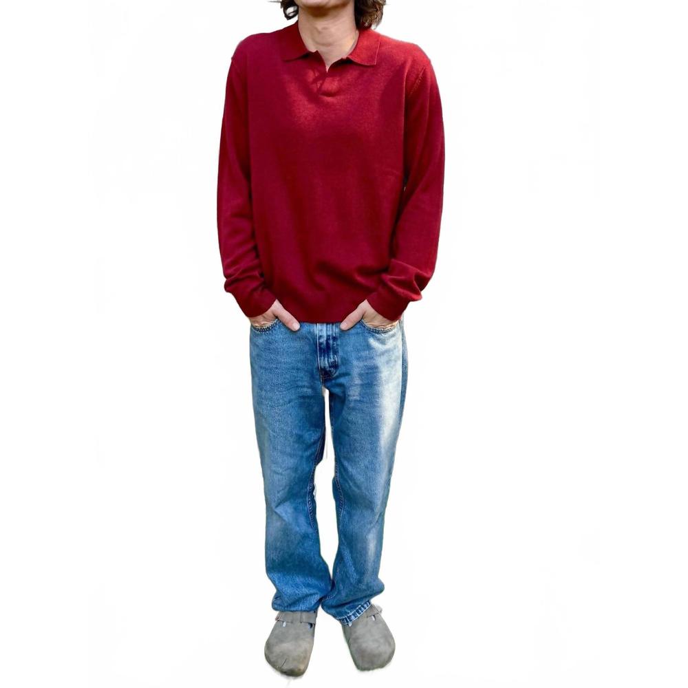 NEW HARTFORD polo collar sweater in copper